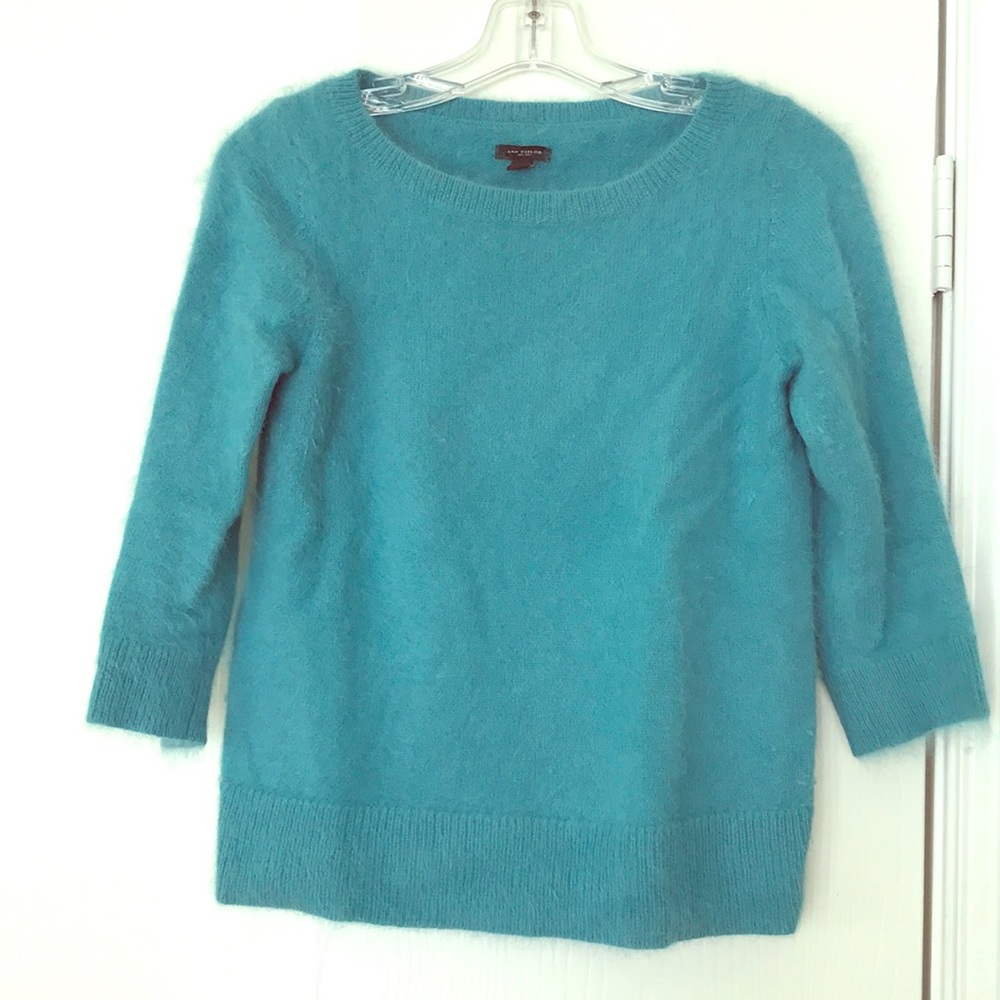 Ann Taylor angora sweater blue Sz S